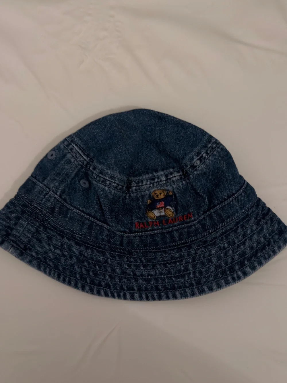 Ralph Lauren Navy Denim Kids Polo Bear Bucket Hat